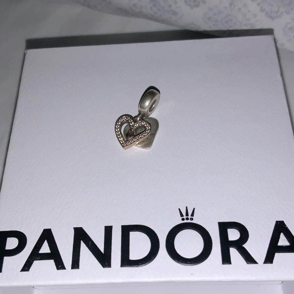 Pandora Sparkling Freehand Heart Dangle Charm